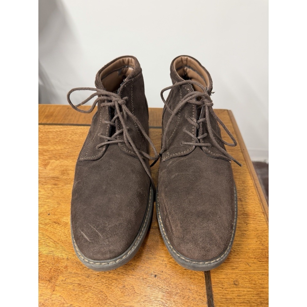 BASS Men's 10 D Brown suede leather ankle boots 4.5" shaft casual dress shoes